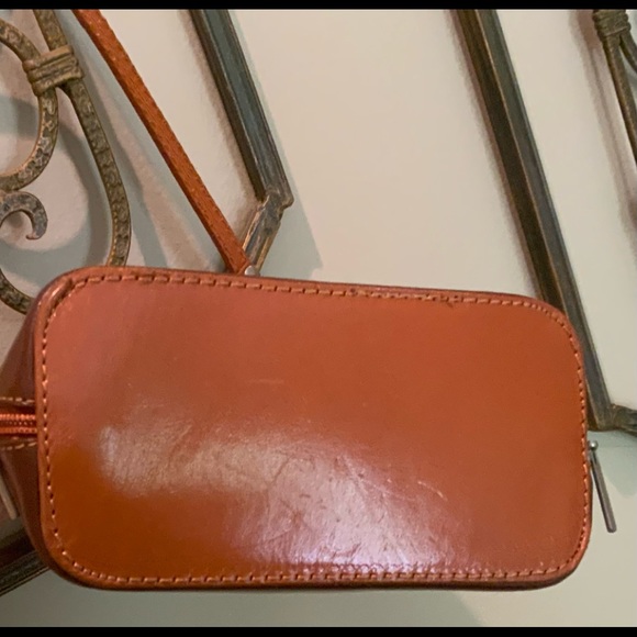 NWOT 2-tone Brown Italian Leather Crossbody Bag - Picture 6 of 12